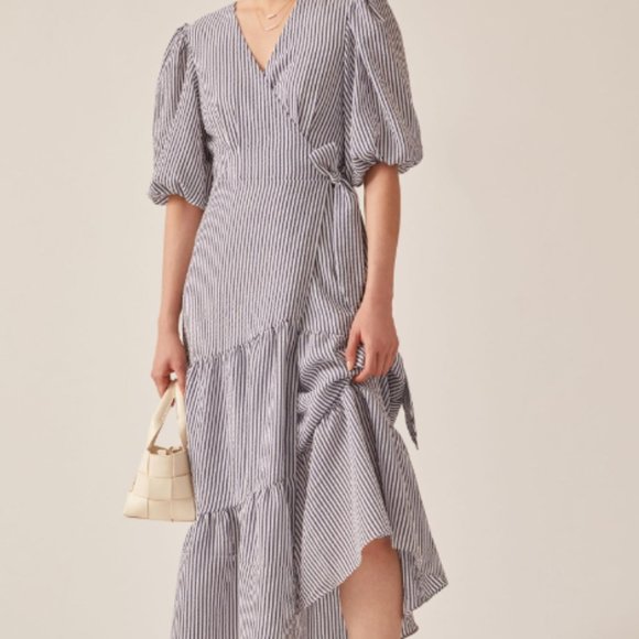 Hutch V-Neck Tiered Wrap Midi Dress - Picture 6 of 11